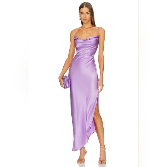 13. NWT MICHAEL COSTELLO X REVOLVE CASSIE MIDI DRESS IN PURPLE - Picture 5 of 9